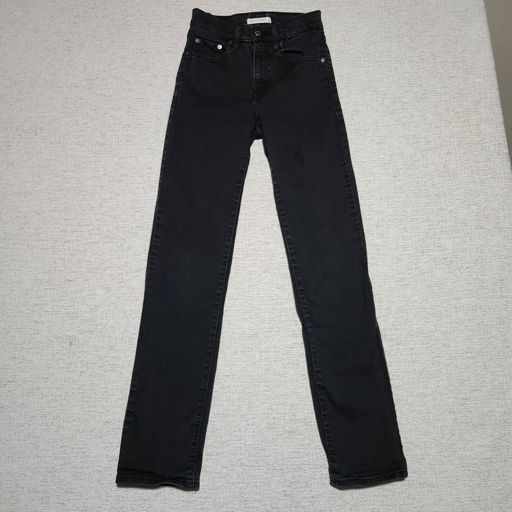 Levi's 724 High Rise Straight Jeans Womens 27x32 Black Stretch Denim 18883-0016